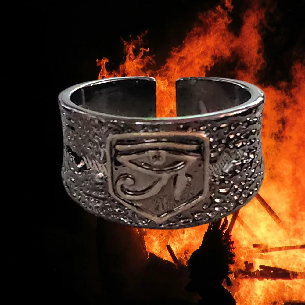 Men's Viking Horus Eye Of God Adjustable Ring
